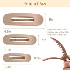 12PCS Flat Hair Clips, Claw Clips for Thin 1 Count (Pack of 12), Brown