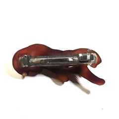 Hair Barrette Tension Clips Brown Acrylic Panther Cat Stalking Classic