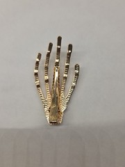 Piper K Rhinestone Skeleton Hair Clip Barrettes Sparkly 2.5″ Gold Tone