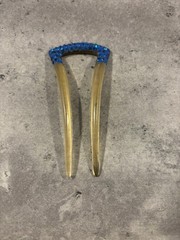 5 Vintage Ornamental Gold Tone and brown Hair Combs