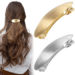 2Pcs 3Inch French Metal Oval Hair Barrettes for Women, Non-Slip Simple Large Hai