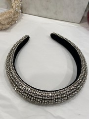 Chunky Headbands Lot 5 Full Rhinestones Clear/ Colored Pearl Lace Accents Bridal