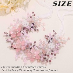Flower Girl Headpiece Pink Bride Headband Wedding Hair Accessories For Girls
