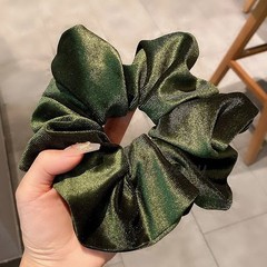 Oversize Black Velvet Scrunchies Hair Ties Women Girls Solid Rubber Big Elastic