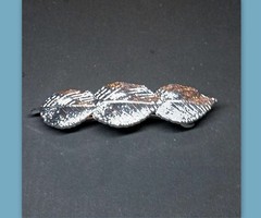Minimalistic silver tone leaf metal womens barrette Decorative accent hair clasp