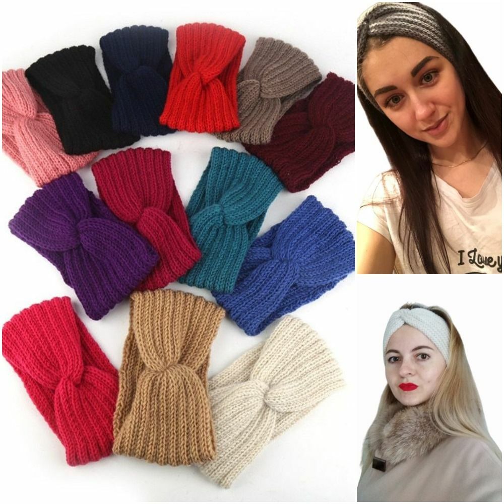 Women Ear Warmer Winter Headband Knitted Hairband Crochet Elastic Headwrap Girls