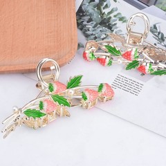 Hair Clip 2Pcs Cute Strawberry Metal Hair Claw Strong Non Slip Hold Hair Jaw Pin