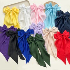 Ladies Satin Large White pink Red Blue Black Ribbon bow Oversized bow Long tail