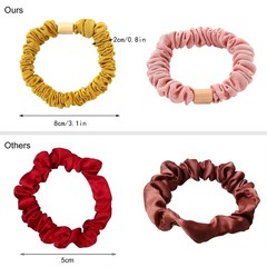 Silk Hair Ties Scrunchies – Small 1 Count (Pack of 12), Colorful Black Pink