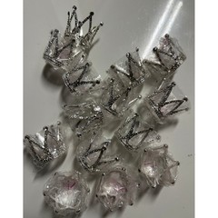 13pc Silver Rhinestone Mini Tiara Crown Hair Clips Bulk Party Favors Accessories