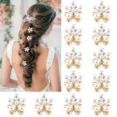 Ahoney Pearl Daisy Hair Clips Small Claw Clips for Women Korean Style