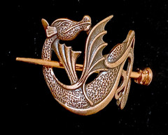 🐉 Vintage Bronze Dragon Hair Slide / Hair Stick Holder – Fantasy Celtic Renaiss