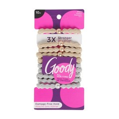 Goody Ouchless Forever Hair Elastics, 10 Ct, Blonde & Silver, 6MM, DamageFree…