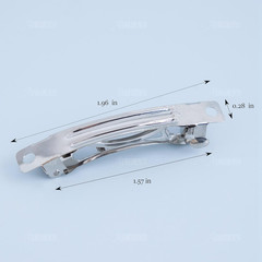 , French Barrette Iron Rectangle Hair Clips for DIY Clip Craft Bows (50 Pack, 2