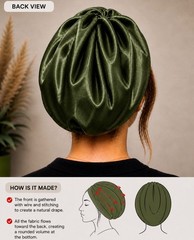 Handmade Luxury Satin Hair Bonnet Hidden Stitch Wire Support Non Slip Adjustable