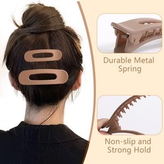 12PCS Flat Hair Clips, Claw Clips for Thin 1 Count (Pack of 12), Brown