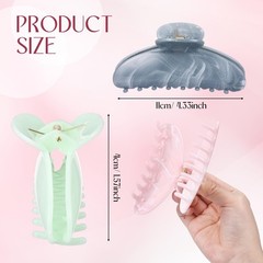 Yuxung 6 Pcs Large Acrylic Hair Claw 1 Count (Pack of 6), Elegant Colors
