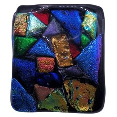 Multicolor Dichroic Glass Hair Sweater Collar Alligator Clip w Silver Metal Base