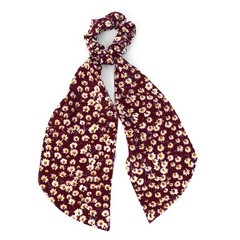Nollia 4 Sets of Floral Scrunchies With Matching Hair Ties, Thin Airy Fabric