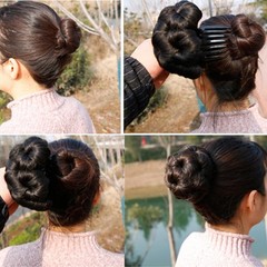 Beavorty Jaw Clip Bun Hair Chignon Donut Extension Black Wig