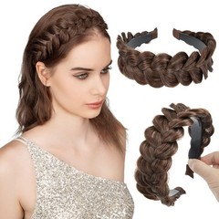 Hair Wide Braided Headbands Hair Piece for Women Synthetic Hair Braid Hairband