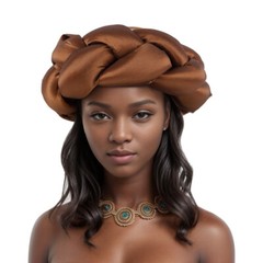 African solid color decoration sponge big Fried Dough Twists braid headband