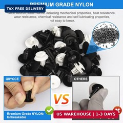 QIIYCCE 120PCS Car Clips & Plastic Rivets – 6 Popular Sizes, Fits Bumpers, Fende