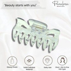 Parcelona French Classic Small 2.5″ Celluloid Set of 2 Jaw Hair Claws for Women