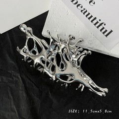Punk Metal Hair Claw Clip for Thick Liquid Irregular Pattern Barrettes Hair