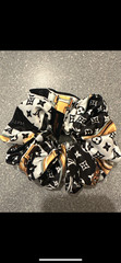 Louis Vuitton Women’s Black / Gold /White Monogram Logo Silk Oversized Scrunchie