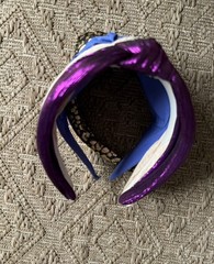 Lot of 4 Padded Knotted Headbands – Metallic, Animal Print & Solid Colors.
