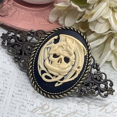 Skull Wicca Gothic Dragon pagan Wedding Gift Hair Clip Jewelry Comb viking
