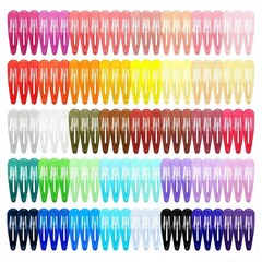 120 Pack Colorful Metal Snap Hair Clips, 2 Inch Barrettes in 40 Assorted Candy