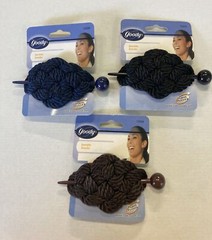 Goody Satin Braided Buckle Barrette Twist Bun Ponytail Tie Back New 2000 (3) A2