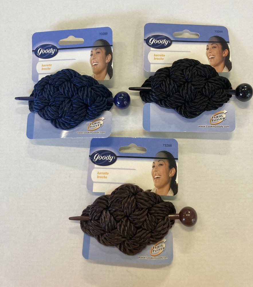 Goody Satin Braided Buckle Barrette Twist Bun Ponytail Tie Back New 2000 (3) A2