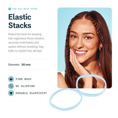 Gimme Beauty Elastic Stacks Non Slip Clear Ties Fine, Thick & Curly Hair 320