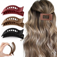 4 Inch Hair Claw Clips for Women Non Slip 1 Count (Pack of 3), Blackorange