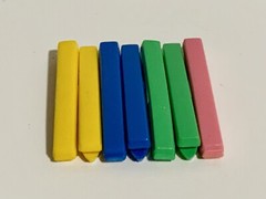 Vintage Straight clip barrettes Lot of 7 Green blue yellow pink