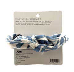 Hairitage Soak It Up Absorbent Microfiber Towel Hair Scrunchie, Cream & Blue, OS