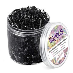 Mini Elastic Hair Bands Black TPU Ponytail Ties 1500 Pack