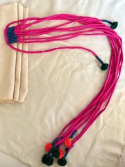 Handmade Multicolor Pom-Pom Thread Hair String
