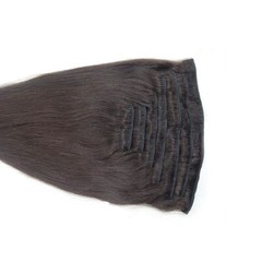 Real Human Hair Clip in Hair Extensions Natural Black Straight Full Head 26in