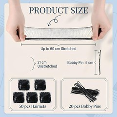 85 Pcs 24 Inch Hair Net Kit for Women, Invisible Elastic Hair Nets w/ Hair Pins