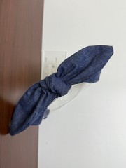 Denim Homemade Tie Knot Headband Hair Accessory For Women Teens Girls