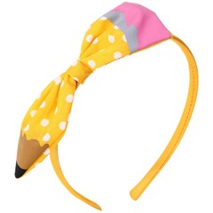 Cute Yellow Pencil Bow Headband Girls School Hair Accessories Outfit