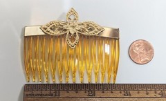 KIRKS FOLLY GOLD TONE FLOWER SINGLE HAIR COMB (L110)