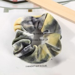 Velvet Scrunchies Women Tie-Dye Gradient Ponytail Holder Hair Rope Rubber Band
