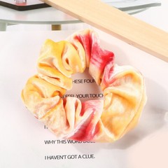 Velvet Scrunchies Women Tie-Dye Gradient Ponytail Holder Hair Rope Rubber Band