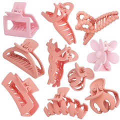 10PCS Non-Slip Pink Hair Clips Jaw 1 Count (Pack of 10), Multicolor4