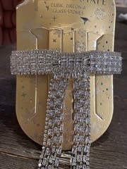 “Sunday State” Prom/wedding Barrette Clip- Cubic Zirconia Glass Stones